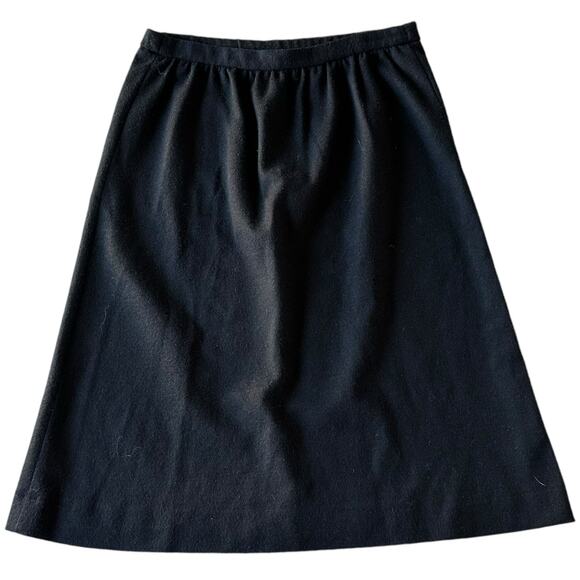 Vintage Skirt Womens Size 8 Black Wool Twee Goth Retro Dark Academia Modest - Picture 1 of 8
